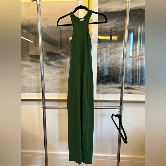HELSA-Jersey Double Halter Long Dress in Forest - Picture 3 of 5